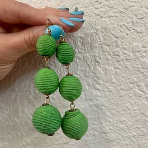 💚Green & Gold Linear Ball Earrings